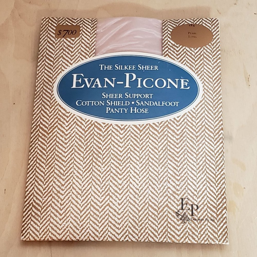 Vintage Evan Picone Pantyhose Nylons Silkee Sheer Pearl Long NOS Open Package